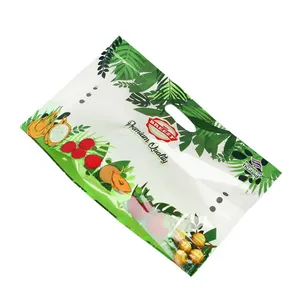 Fruits and Vegetables Packaging Bags Plastic Clear Eco Poly Bags With Vent Holes Custom Zipper Bags With Logo Printing 1-3kg