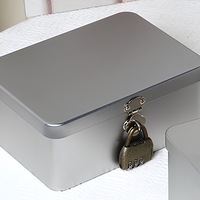 Boîte de rangement en fer blanc verrouillable et recyclable 2352B pour bijoux, bagues, montres, lunettes et petits objets – Vente en gros