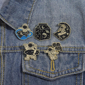 航空宇宙飛行士ブローチエナメルピン服カスタムロゴカスタマイズされたバッジラペルピン服バッグ金属ピン - Product Image 5