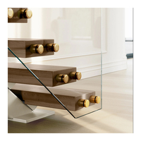 Lumière LED Intelligente Moderne pour Escalier Intérieur avec Capteur, Écologique, Garantie 3 Ans, Conception Personnalisée, Monobrin Ouvert, Bois et Acier Inoxydable