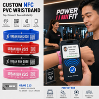 Bracelet NFC RFID en PVC personnalisé pour la gestion des accès en salle de sport, club de fitness, contrôle d'admission, réservation de cours, programme de fidélisation avec logo