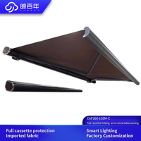 Toldo Retráctil Motorizado con Brazo Curvo Newhoo - Toldo para Patio Exterior con Protección UV Impermeable y Resistente al Viento