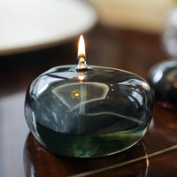 Lampe à huile créative en verre de haute qualité, faite à la main, en forme de cylindre, style moderne et simple, sans fumée, pour la maison ou le bureau, lampe à beurre tendance