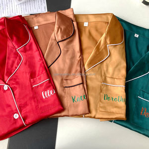 OEM Custom Logo Seidige Satin Schlafanzug Pyjamas Set mit Taschen Frauen Pyjamas mit langen Ärmeln und langen Hosen - Product Image 6