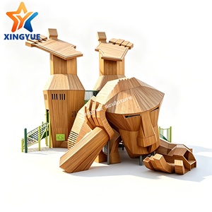 Structure de jeu géante personnalisée en acier inoxydable 304 avec filet d'escalade, tunnel, toboggan et pont à chaînes pour Forêt, Station balnéaire, Central Park, École - Product Image 1