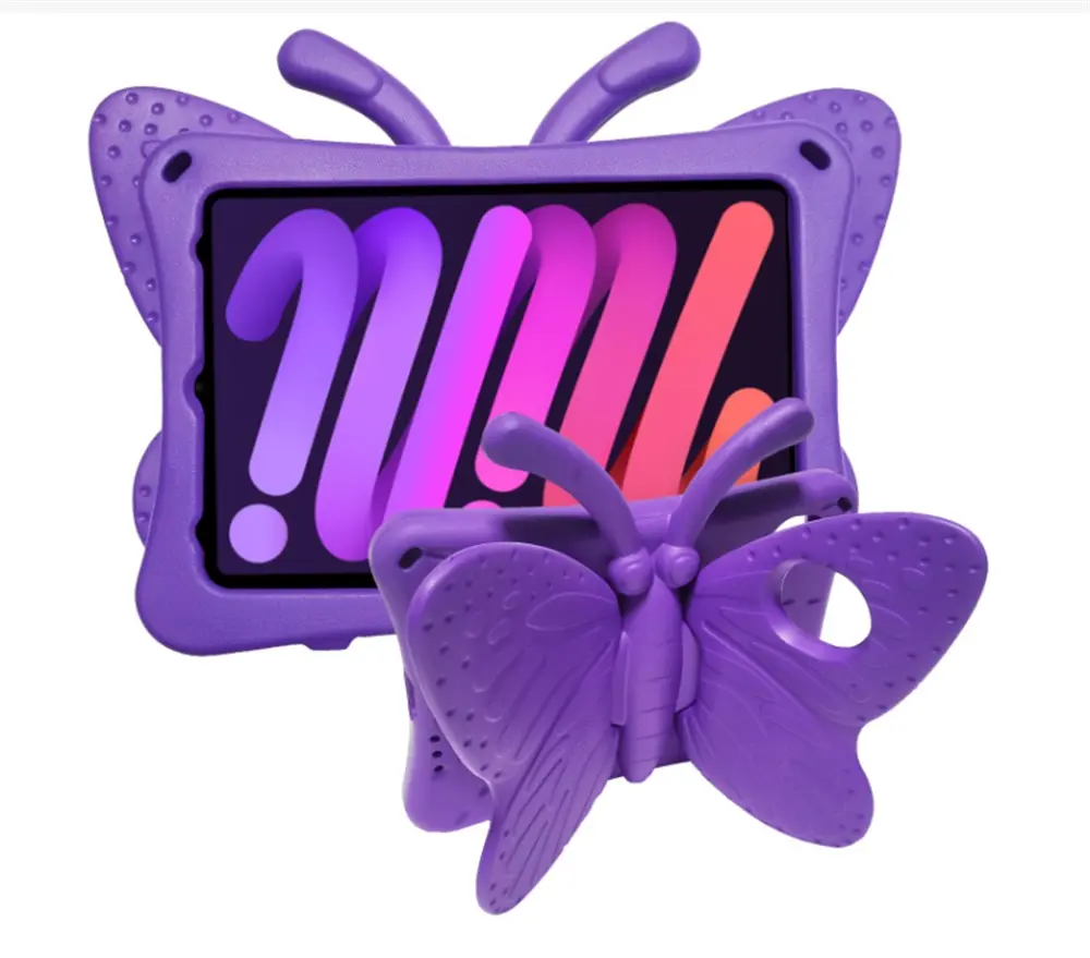 Rugged EVA 3D phim hoạt hình bướm trường hợp đối với iPad Mini 6 2021 cao tác động trẻ em bảo vệ trường hợp máy tính bảng
