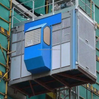 HUGECRANE Chinesische Marke Hochhaus-Baustellenaufzug Mini-Traktionsmaschine mit 2x2000kg Tragfähigkeit & 250-650m Maximalhöhe