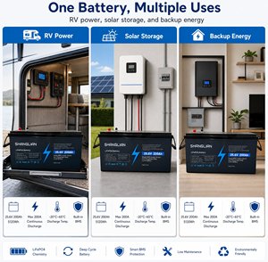 25,6V LiFePO4-batterij, perfect voor noodstroom, kamperen & maritiem gebruik, 5120Wh oplaadbare lithiumbatterij met slimme BMS. - Product Image 6
