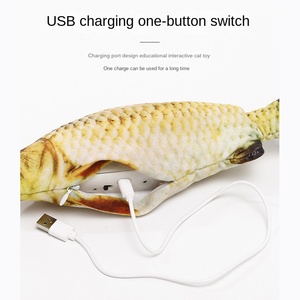 ของเล่นปลาพลาสติกไฟฟ้าที่เป็นมิตรกับสิ่งแวดล้อมสำหรับแมวพร้อมการจำลองแบบฟันขึ้นรูปด้วยตนเองทนทานต่อการ<span class=keywords><strong>กัด</strong></span>ดีไซน์ปลาเคลื่อนที่ได้ - Product Image 5