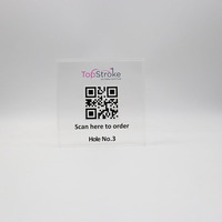 Bloc acrylique transparent de support de code barres de Wifi QR de bloc acrylique clair carré de code barres pour le restaurant