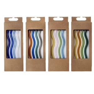 Ensemble de pailles en verre motif de vague pailles colorées combinaison personnalisée accessoires de bar modernes jetables certifiés CE CN ZHE <span class=keywords><strong>TEUM</strong></span> - Product Image 5