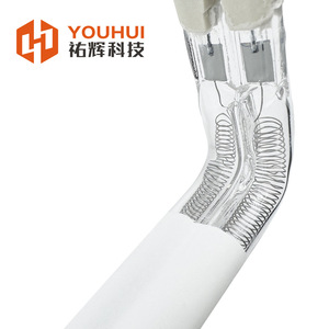 Youhui Double <b>Tube</b> White Coated L Shape Infrared <b>Heating</b> Halogen Lamp 11x23mm Short Wave Industrial Use - Product Image 2