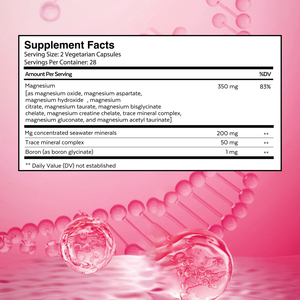 แคปซูลแมกนีเซียมฉลากส่วนตัว OEM พร้อมแร่ธาตุจากน้ำทะเลเข้มข้นเสริมอาหาร ช่วยฟื้นฟูร่างกายหลังออกกำลังกาย - Product Image 2