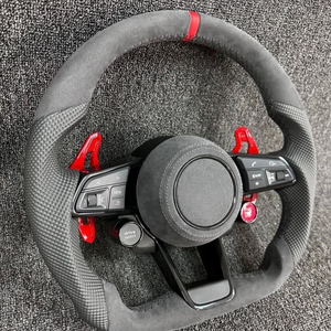 Volant en fibre de carbone PU de haute qualité pour <span class=keywords><strong>Audi</strong></span> R8 <span class=keywords><strong>TT</strong></span> Mk2 <span class=keywords><strong>Mk3</strong></span> B8 <span class=keywords><strong>RS</strong></span> TTS-Leather Assembly Modified Upgraded Design - Product Image 4