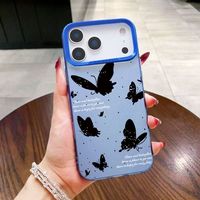 Coques de Téléphone Antichoc Luxe Papillons pour iPhone 17 Air 16 15 Plus Pro Max 14 13 12 11 – Housse de Protection Arrière Anti-chute