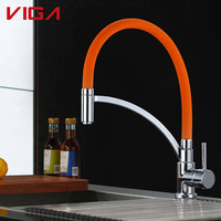 Tuyau flexible en silicone à trou unique, robinet de cuisine portable, robinet d'eau chaude et froide de cuisine noir