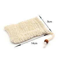 Vente en gros de sac économiseur de savon en sisal naturel 9x14cm pochette sac exfoliant pour la douche domestique