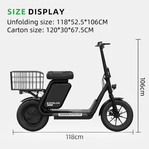 Vélo électrique puissant pliable de roue de l'adulte 14 pouces de double moteur de 350 watts pour des adultes