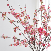 Ranting Bunga Sakura Buatan dari Sutra, Tangkai Bunga Sakura Realistis untuk Dekorasi Pernikahan, Fotografi, dan Rumah