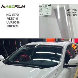 ฟิล์มกรองแสงรถยนต์ ASDFilm 2 ชั้น ป้องกันความร้อน สะท้อนแสง 70%  ฟิล์ม PET นาโนคาร์บอน ป้องกันรังสียูวี สำหรับกระจกหน้ารถยนต์ - Product Image 1