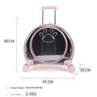 Petite valise de transport pour animaux de compagnie en PC, portable, pour extérieur, avec bandoulière pour les voyages