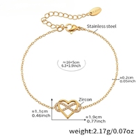 Ensemble de bijoux en acier inoxydable plaqué or 18 carats, collier et bracelet avec incrustations de CZ, hypoallergénique, bijoux pour femmes