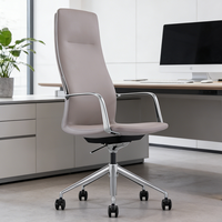 Chaise de bureau moderne inclinable en cuir PU confortable, cadre en alliage d'aluminium, design ergonomique réglable, garantie 5 ans