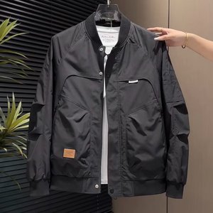 Giacca da Lavoro Primaverile e Autunnale con Colletto Alto, Giacca Casual Versatile e Comoda per <span class=keywords><strong>Uomo</strong></span>, Giacca Semplice da <span class=keywords><strong>Uomo</strong></span> - Product Image 2