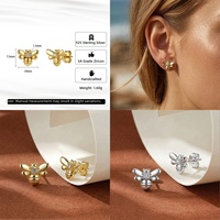 HUIYUE Zirkon 925 Silber Ohrstecker für Damen, Luxuriöse Hochwertige Elegante Natürliche Brise Seestern Biene Blumen Ohrringe