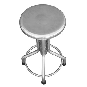 Spiral Lifting Round <b>Stool</b> Stainless Steel Four Legs With Wheels <b>Adjustable</b> <b>Height</b> For Bar Use - Product Image 2