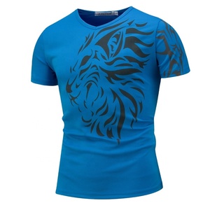 Camiseta de Algodón para Hombre, Cuello Redondo, Color Azul Rey, Corte Regular, Manga Corta, Tejido Jersey, Sublimación, 180 Gramos - Product Image 1