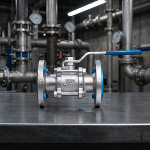 Vanne à boisseau sphérique à bride pleine en acier inoxydable CF8M 3PC, classe 300, à commande par levier, pour le contrôle du gaz et de l'huile - Product Image 2