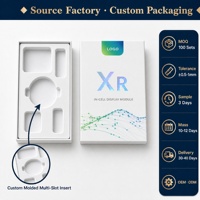 Boîte d'emballage rigide personnalisée en papier couché avec impression UV du logo et insert multi-fentes moulé pour étuis de téléphone portable