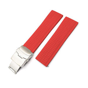 Bracelet de montre en caoutchouc FKM à libération rapide pour montre universelle de 20/22/24 mm, fermoir pliable en acier inoxydable - Product Image 6