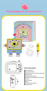 Appareil photo numérique pour enfants, jouet éducatif pour enfants, robot pour bébé, appareil photo numérique pour enfants, caméra vidéo 1080P, cadeau pour fille - Product Image 4