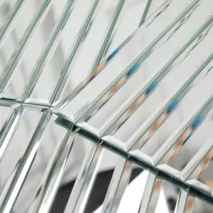 Hete Verkoop Zilveren Afgeschuinde Rand Strip Spiegel Glas Mozaïek Tegel 12X12 Inch