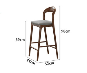 Gran oferta, silla de Bar, diseño de lujo, taburete de Bar de madera maciza, muebles, sillas, taburetes de Bar modernos, silla alta, café - Product Image 6