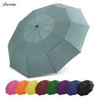 防風トラベルコンパクト自動強力ポータブル防風折りたたみバックパック傘雨男性女性用