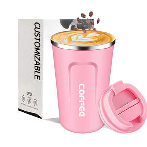 Vaso de 380 ml, Acero Inoxidable, Doble Pared, Recto, para Café Helado, Tazas con Tapa y Pajita - Product Image 1