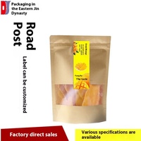 Bolsa de papel Kraft autosellante 100g/250g/500g Embalaje de bocadillos de frutas en conserva para Fideos de sushi Mango seco estampable para alimentos