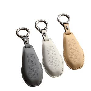เคสหนังหุ้มกุญแจรถยนต์สีเดิมสำหรับ Denza Ev <span class=keywords><strong>Dm</strong></span> N7 N8 พวงกุญแจหนังสำหรับรีโมทรถยนต์ ป้องกันรอยขีดข่วน อุปกรณ์ตกแต่ง - Product Image 1