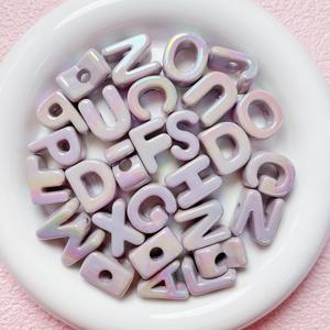 Cuentas acrílicas coloridas con diseño de dibujos animados, chapadas en UV, con agujero grande, para manualidades, cadena de teléfono móvil DIY, bodas, venta al por mayor - Product Image 6