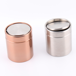 Wholesale Car Waste Bin  Table Desktop Stainless Steel Auto  Trash Can Office Small Waste Bin With Swing Lid - Product Image 1