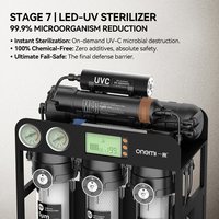 Sistema de Ósmosis Inversa (RO) OEM/ODM de 600 GPD, Purificador de Agua Alcalina de 7 Etapas, Sistema de Filtración de Agua Doméstico sin Tanque, Monitor de TDS, Sistema RO Bajo Fregadero