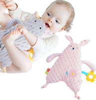 TK Doudou apaisant en coton PP pour nouveau-né, couverture de confort sécurisée pour bébés à mâcher, aide au sommeil, jouet marionnette lapin