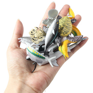Modelos de animales marinos de simulación yxs, miniaturas de peces de aguas profundas, atún sólido, <span class=keywords><strong>moray</strong></span>, calamar, tiburón ballena, tiburón martillo - Product Image 4