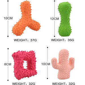 Yeni Pet köpek oyuncaklar sevimli kaktüs üçgen çatal dikenli kemik tasarım isırmaya dayanıklı temiz dişler ses lateks köpekler çiğnemek oyuncak - Product Image 5