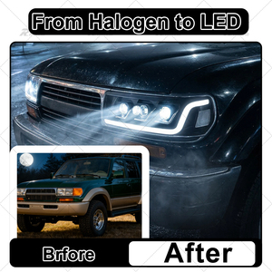 Faros Delanteros LED Modificados para Land Cruiser LC80 FJ80 1990-1997 con DRL de Doble Haz, Accesorios y Piezas para LC80 Land Cruiser - Product Image 5