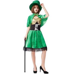 Costumes populaires pour adultes et enfants, tenue de lutin verte, festival ethnique irlandais, fête d'Halloween, carnaval, déguisement - Product Image 5