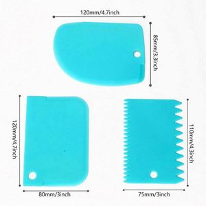 3pcs/<b>set</b> Food Grade Multifunctional Teeth Edge DIY Scraper <b>Set</b> Smooth Cake Decorating <b>Baking</b> Pastry Kitchen Tools - Product Image 5